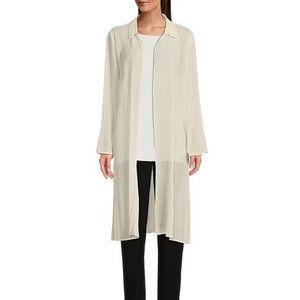 Eileen Fisher - Sheer Silk Georgette Duster - Bone